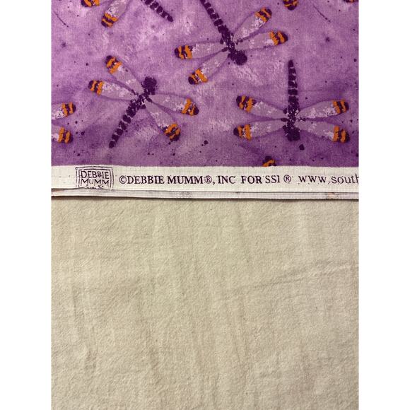 Debbie Mumm South Sea Important Dragonfly Print Purple Cotton 44/45" 1 yard cut‎ - Picture 4 of 5